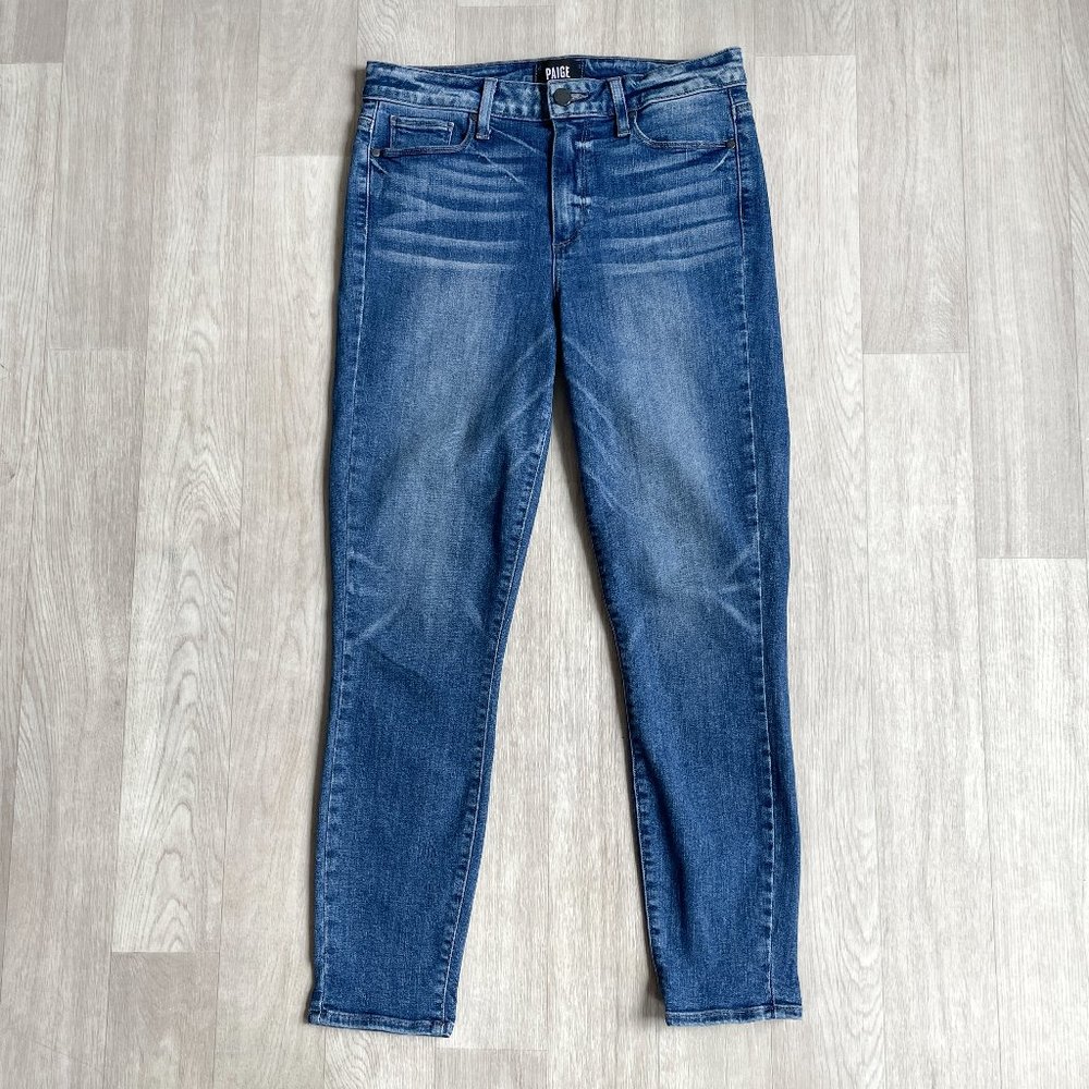 PAIGE Hoxton High Waist Ankle Skinny Jeans Bloomfield Wash Size 29